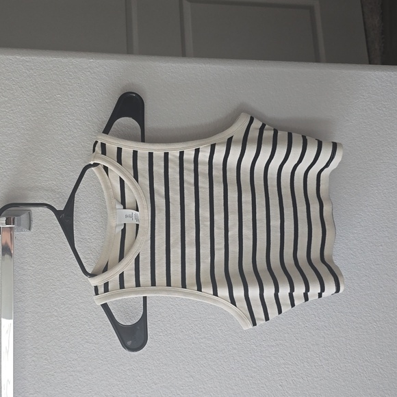 H&M stripped cropped tank top size large - Picture 1 of 4